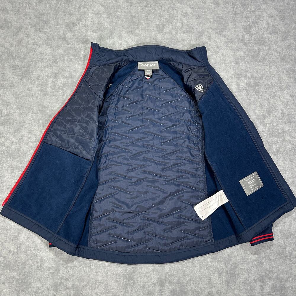 Ariat navy blue quilted AriatTek Hybrid equestrian riding jacket womens M - Picture 3 of 13